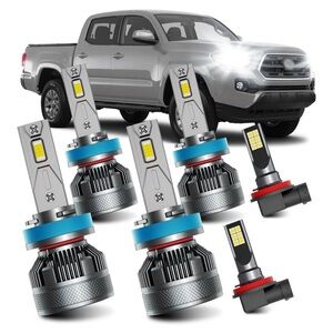 Fits for 2016-2023 Toyota Tacoma High Low Beam Fog Lights Bulbs Combo Pack, 6000